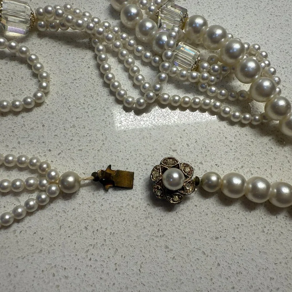 Vintage Faux Pearl Necklace 54" - Picture 2 of 7